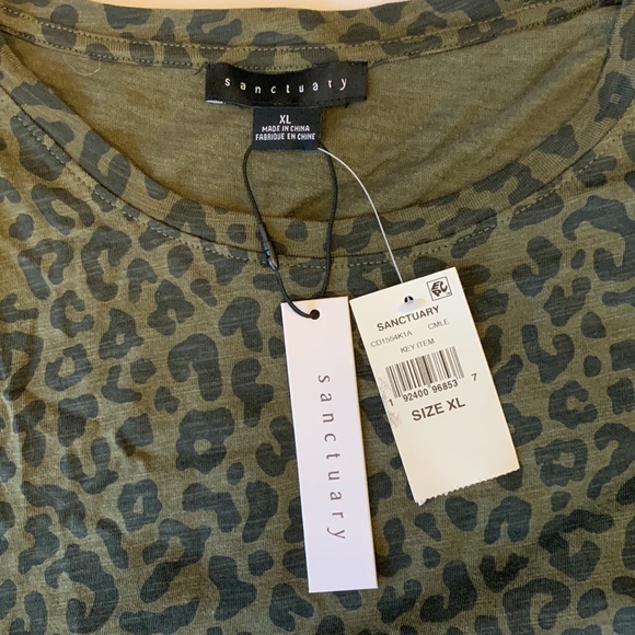 Sanctuary twisted-shirt dress sage and black size  XL - Picture 7 of 10